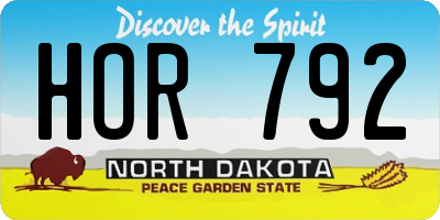 ND license plate HOR792