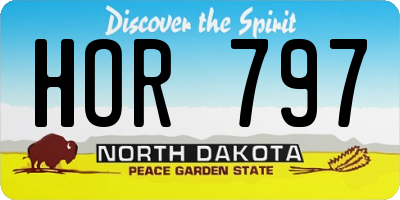 ND license plate HOR797
