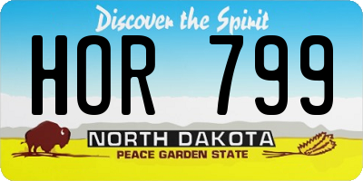 ND license plate HOR799