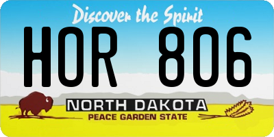 ND license plate HOR806