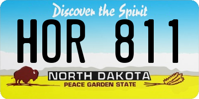 ND license plate HOR811