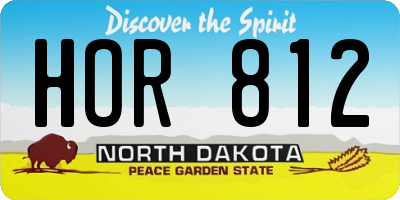 ND license plate HOR812