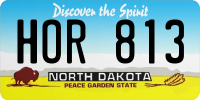 ND license plate HOR813