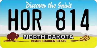 ND license plate HOR814