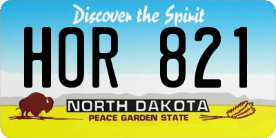 ND license plate HOR821