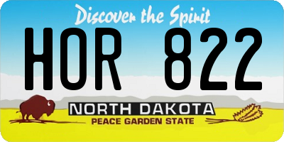 ND license plate HOR822