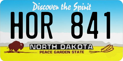 ND license plate HOR841