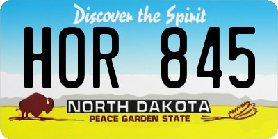 ND license plate HOR845