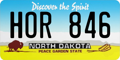 ND license plate HOR846