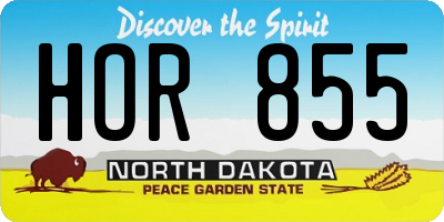 ND license plate HOR855