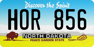ND license plate HOR856