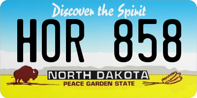 ND license plate HOR858
