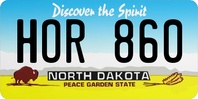 ND license plate HOR860