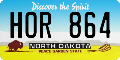 ND license plate HOR864