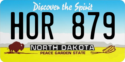 ND license plate HOR879