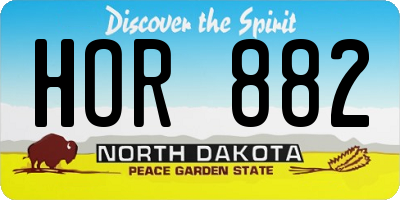 ND license plate HOR882