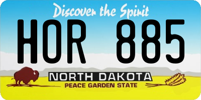 ND license plate HOR885
