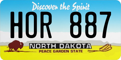 ND license plate HOR887