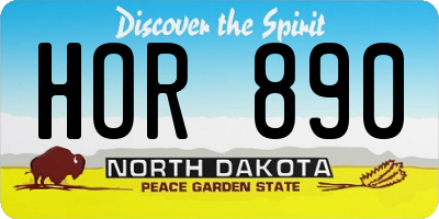ND license plate HOR890