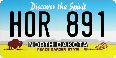 ND license plate HOR891