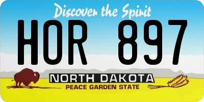 ND license plate HOR897