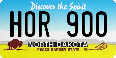 ND license plate HOR900