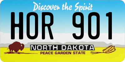 ND license plate HOR901