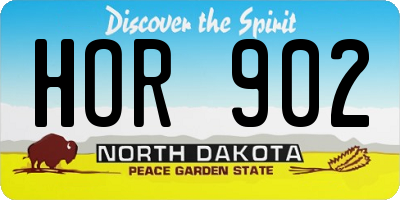 ND license plate HOR902