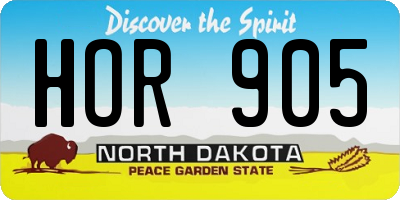ND license plate HOR905