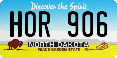 ND license plate HOR906