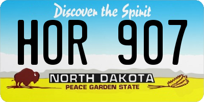 ND license plate HOR907