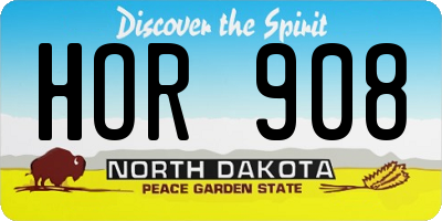 ND license plate HOR908