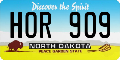 ND license plate HOR909