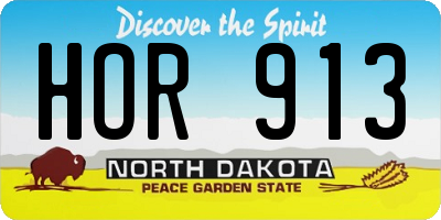 ND license plate HOR913