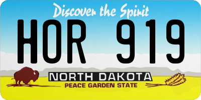 ND license plate HOR919