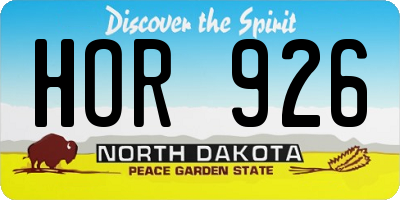 ND license plate HOR926