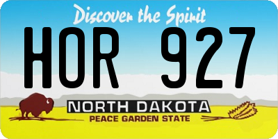 ND license plate HOR927