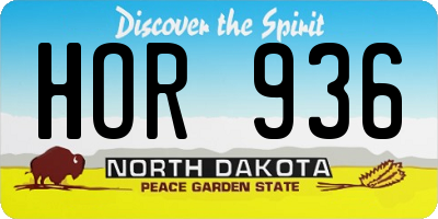 ND license plate HOR936