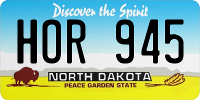 ND license plate HOR945