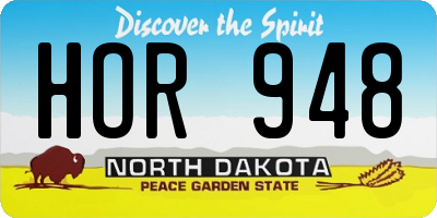 ND license plate HOR948