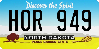 ND license plate HOR949