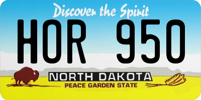 ND license plate HOR950