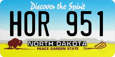 ND license plate HOR951