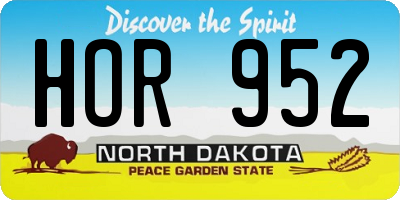 ND license plate HOR952