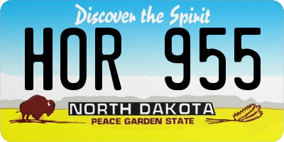 ND license plate HOR955