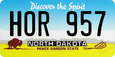 ND license plate HOR957