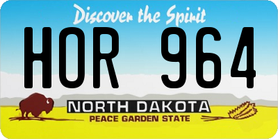 ND license plate HOR964