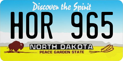 ND license plate HOR965