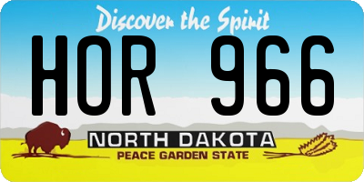 ND license plate HOR966