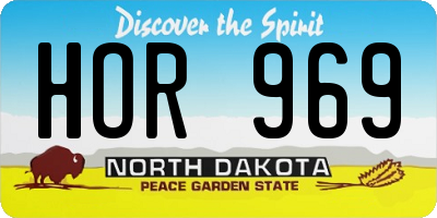 ND license plate HOR969
